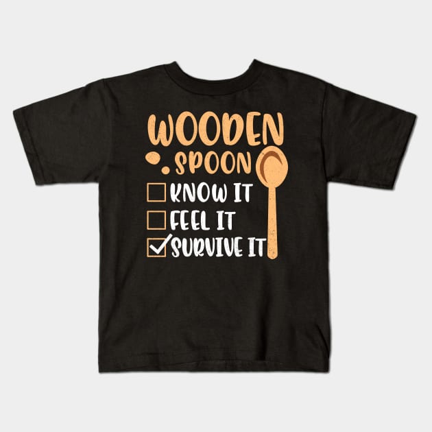 Wooden Spoon Survivor I Survived The Wooden Spoon Funny List Kids T-Shirt by alcoshirts